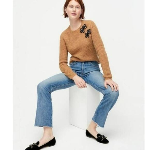 J Crew Sweater Women's XS Camel Wool Alpaca Blend Career Preppy Academia Festive - Picture 9 of 9